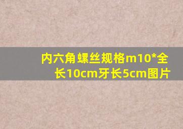 内六角螺丝规格m10*全长10cm牙长5cm图片