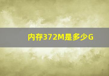 内存372M是多少G