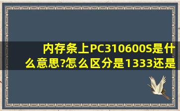 内存条上PC310600S是什么意思?怎么区分是1333还是1600?