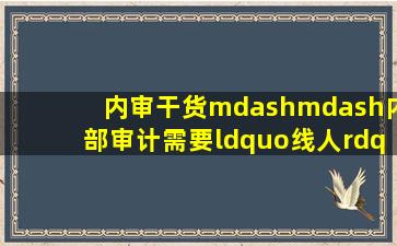 内审干货——内部审计需要“线人”吗