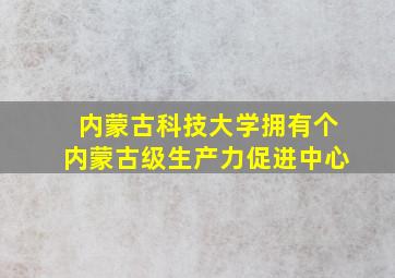 内蒙古科技大学拥有()个内蒙古级生产力促进中心