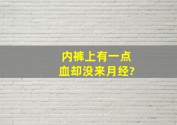 内裤上有一点血,却没来月经?