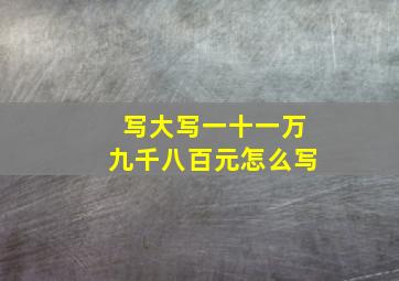 写,大写一十一万九千八百元怎么写