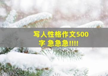 写人性格作文500字 急急急!!!!