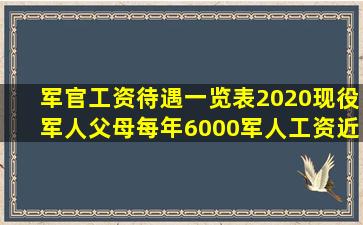 军官工资待遇一览表2020,现役军人父母每年6000,军人工资近期即将上涨...