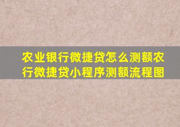 农业银行微捷贷怎么测额农行微捷贷小程序测额流程图