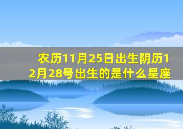 农历11月25日出生阴历12月28号出生的是什么星座