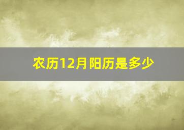 农历12月阳历是多少