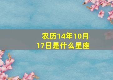 农历14年10月17日是什么星座