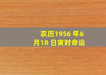 农历1956 年6 月18 日寅时命运