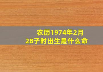 农历1974年2月28子时出生是什么命