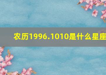 农历1996.1010是什么星座