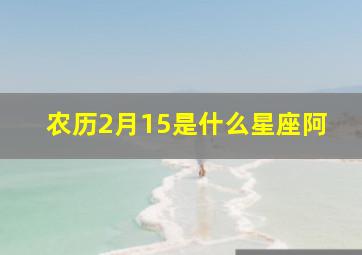 农历2月15是什么星座阿。