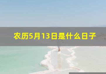 农历5月13日是什么日子