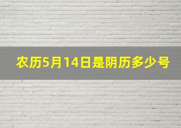 农历5月14日是阴历多少号