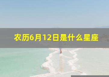 农历6月12日是什么星座