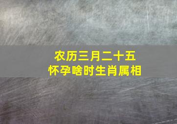 农历三月二十五怀孕啥时生肖属相