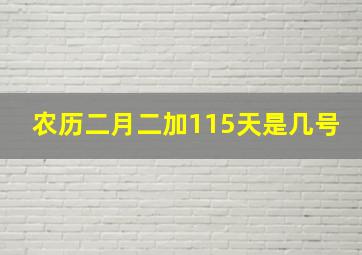 农历二月二加115天是几号