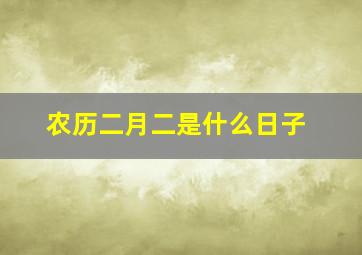 农历二月二是什么日子