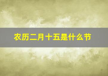 农历二月十五是什么节