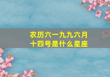 农历六一九九六月十四号是什么星座