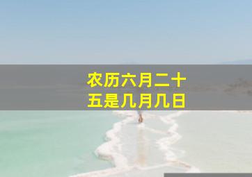 农历六月二十五是几月几日