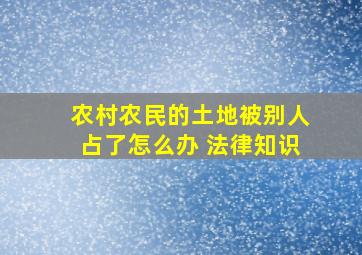 农村农民的土地被别人占了怎么办 法律知识