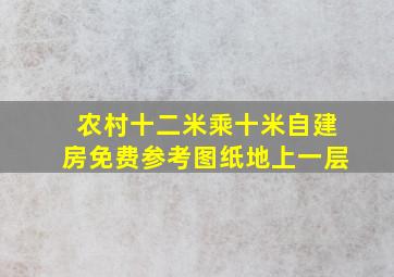 农村十二米乘十米自建房免费参考图纸地上一层