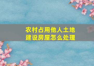 农村占用他人土地建设房屋怎么处理