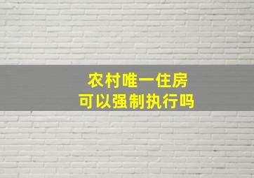 农村唯一住房可以强制执行吗