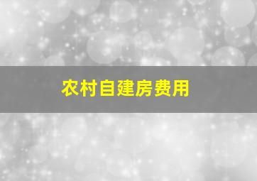 农村自建房费用