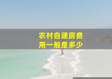 农村自建房费用一般是多少