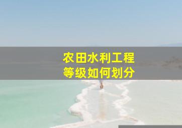 农田水利工程等级如何划分