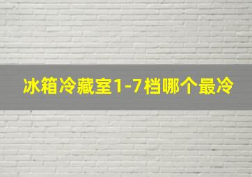 冰箱冷藏室1-7档哪个最冷