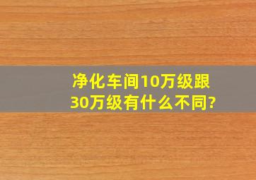 净化车间10万级跟30万级有什么不同?