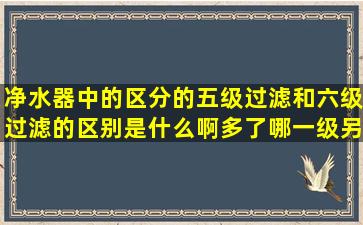 净水器中的区分的五级过滤和六级过滤的区别是什么啊多了哪一级另外...