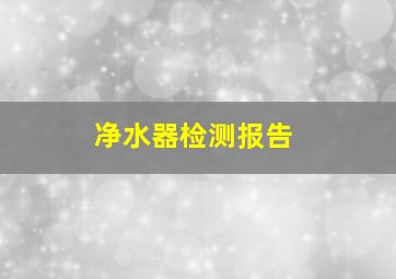 净水器检测报告