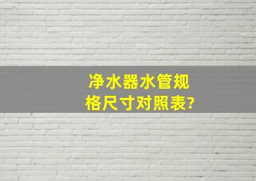 净水器水管规格尺寸对照表?