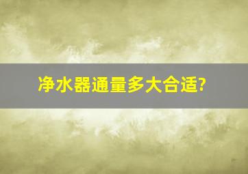 净水器通量多大合适?