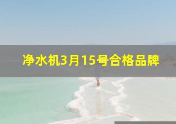 净水机3月15号合格品牌