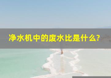 净水机中的废水比是什么?