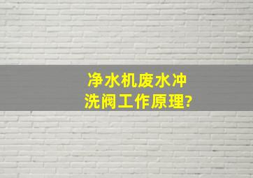 净水机废水冲洗阀工作原理?