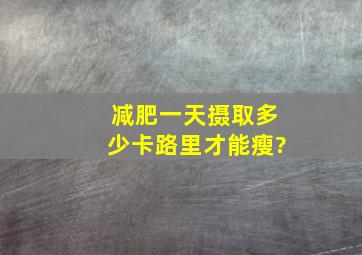 减肥一天摄取多少卡路里才能瘦?