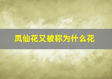 凤仙花又被称为什么花