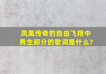 凤凰传奇的《自由飞翔》中男生部分的歌词是什么?