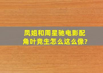 凤姐和周星驰电影配角叶竞生怎么这么像?