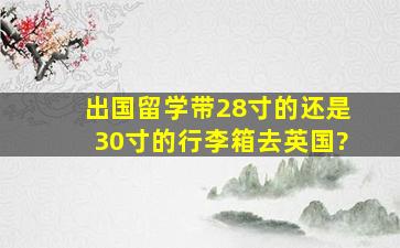 出国留学带28寸的还是30寸的行李箱,去英国?