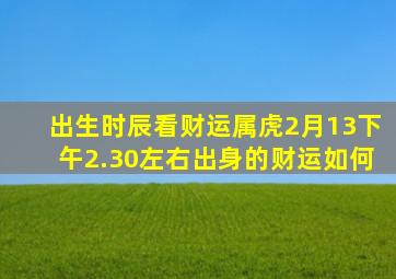 出生时辰看财运属虎2月13下午2.30左右出身的财运如何