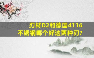 刃材D2和德国4116不锈钢哪个好这两种刃?