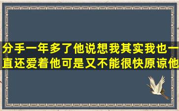 分手一年多了,他说想我,其实我也一直还爱着他,可是又不能很快原谅他,...